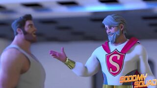Sodomy Squad gangbangs evil stepbrother with superhero dildo power