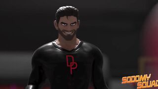 Sodomy Squad gangbangs evil stepbrother with superhero dildo power