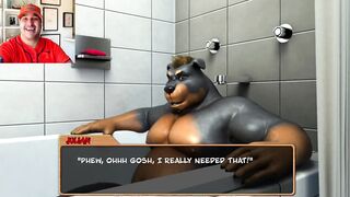 Gushing raw pup play jacking off in shower cumshot