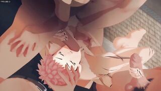 Yuuji Itadori Gangbanged in Jujutsu Kaisen Yaoi orgy