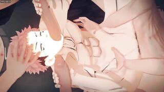 Yuuji Itadori Gangbanged in Jujutsu Kaisen Yaoi orgy