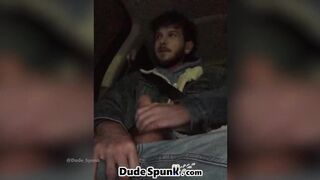 Uber Driver Stops to Handjob me I blow my massive load in his car