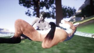 Wild life furry mr fox spews cum in tight twink hole