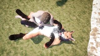 Wild life furry mr fox spews cum in tight twink hole