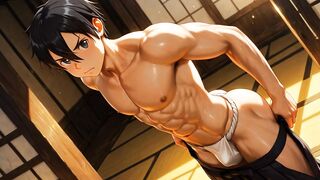 Kirito destroyed by twink cock raw gay SAO hentai creampie