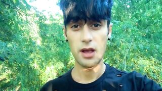 Used Gay Underwear Jerk Off Outside with Cum Dripping