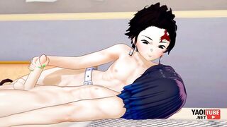Demon Slayer Hentai Tanjiro hands ruin Inosuke raw teen twink