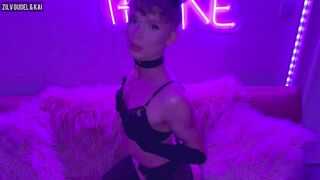 Zilv and Kai Pretty Femboy Pussy Worships Master's Cock Deepthroat Facial