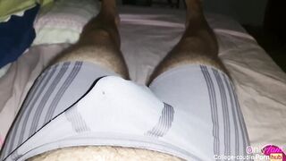 Twitching cock wrecked my boxers Used two vibes came through my pants