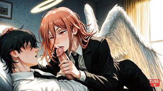 Chainsaw Man Yaoi Twink Gets Angel Devil Creampied Raw