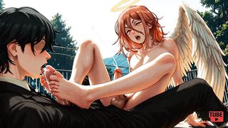 Chainsaw Man Yaoi Twink Gets Angel Devil Creampied Raw