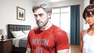 Femboy gurgles on step daddy's throbbing cock raw