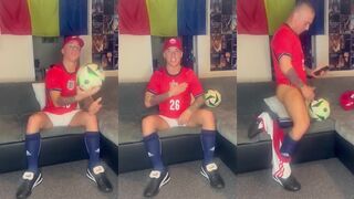 Football lad destroyed by his own ball