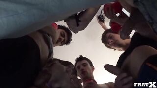 Frat boys destroy straight jocks with sloppy wet blowjobs