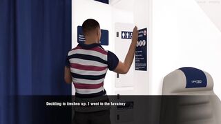 Oliver gets destroyed by a big black cock in airplane bathroom