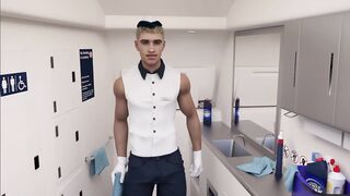 Oliver gets destroyed by a big black cock in airplane bathroom