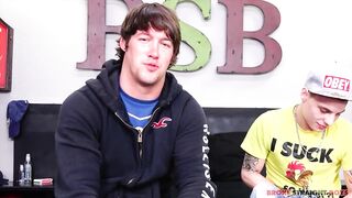 Straight jock gets taught how to suck big cock raw and hard