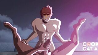Fratty twinks get wrecked on rooftop with throbbing big cocks