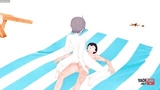 Gay Haikyuu Yaoi anime Sugawara wrecked by Kageyama while Hinata jerks off watching