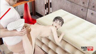 Okarun wrecked raw for his gym teacher big dick bareback yaoi hentai