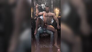 Demon Ghost x Soap ruined in raw 3D monster gangbang
