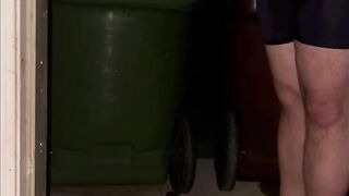 Chubby Bear Pisses in Underwear Then Cums with Massage Gun Mess