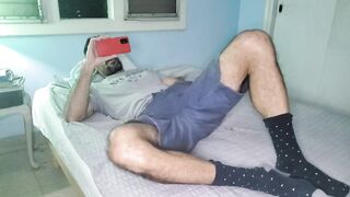 Tonight I dressed up in gay socks and got my tight boxers wrecked by a hairy latino daddy's big cock