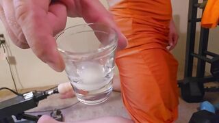 2 Cumshots drenched in hot anal and downed like a slut