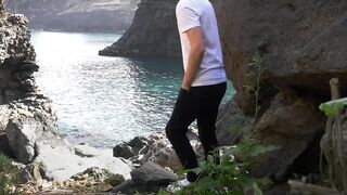 Twink Cum In Paradise raw public jerking off cumshot outdoors