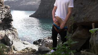 Twink Cum In Paradise raw public jerking off cumshot outdoors