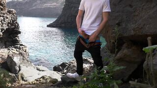 Twink Cum In Paradise raw public jerking off cumshot outdoors