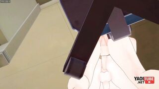 Twink sissy femboy crushed raw by classmate in anime gay hentai