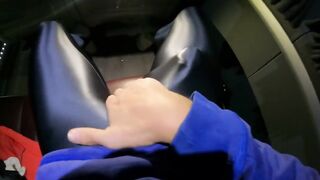 Packed in spandex bus cumshot explodes in public exhibition