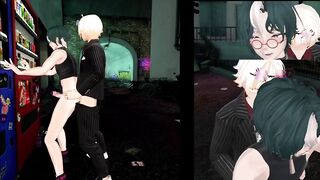 VR host wrecked by cosplaying femboy in raw gay anime blowjob
