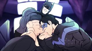 Bottom Dark Knight gets big cock stuffed deep in ass