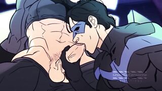 Bottom Dark Knight gets big cock stuffed deep in ass