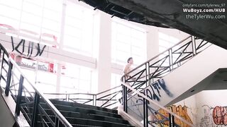 Tyler Wu’s dripping Asian jock pee swallowed in an abandoned building