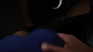 Italian jock flexes thick cock until it drips in singlet