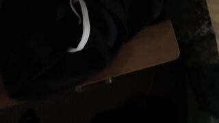 Italian jock flexes thick cock until it drips in singlet