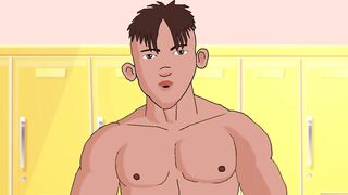 Big hard cocks destroy twinks in steamy locker room raw cartoon fuck