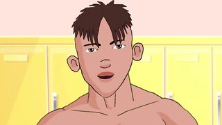 Big hard cocks destroy twinks in steamy locker room raw cartoon fuck