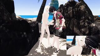 Japanese boy fucked raw on the beach HD VRChat hentai