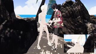 Japanese boy fucked raw on the beach HD VRChat hentai