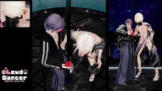 Blonde Japanese boy squirts and cums in gay VRChat hentai