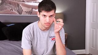 Tall stud chris destroys his big dick raw solo