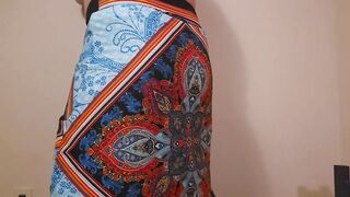 Long skirt girl with juicy bubble butt gets stuffed then cummed through