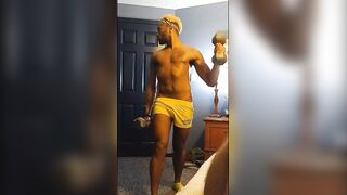 Straight roommate seduced after workout by BBC worshipping bear