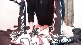 Gay Spider Gwen student gets used as a femboy fucktoy in cosplay big dick bareback pounding
