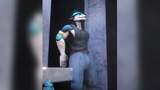 Geordie muscle expands cock growth animation cum leak