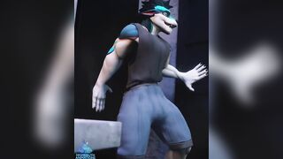 Geordie muscle expands cock growth animation cum leak